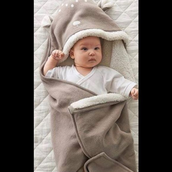 Pottery Barn Kids Other - Pottery Barn Hooded Forest Friend Blanket
